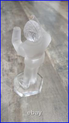 Saint-Louis Sculpture en Cristal Musicien de Jazz Signée Rare À Restau