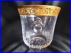 Saint-Louis / Seau à glace en cristal taillé et gravé/doré or / Modèle Thistle
