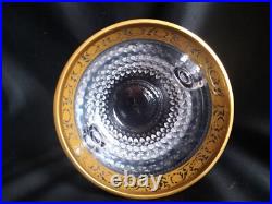 Saint-Louis / Seau à glace en cristal taillé et gravé/doré or / Modèle Thistle