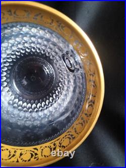 Saint-Louis / Seau à glace en cristal taillé et gravé/doré or / Modèle Thistle