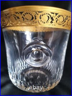 Saint-Louis / Seau à glace en cristal taillé et gravé/doré or / Modèle Thistle Saint-Louis / Seau à glace en cristal taillé et gravé/doré or / Modèle Thistle