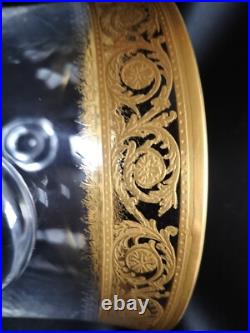 Saint-Louis / Seau à glace en cristal taillé et gravé/doré or / Modèle Thistle