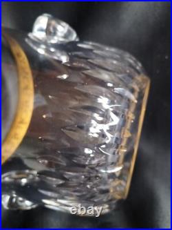 Saint-Louis / Seau à glace en cristal taillé et gravé/doré or / Modèle Thistle