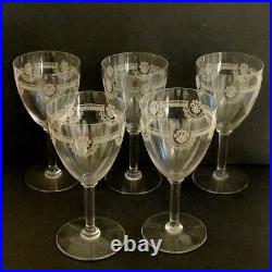 Saint Louis Série De 5 Verres A Eau En Cristal Modèle Manon Grave Empire