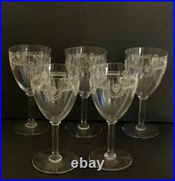 Saint Louis Série De 5 Verres A Eau En Cristal Modèle Manon Grave Empire
