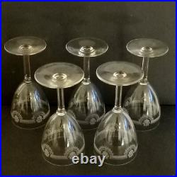 Saint Louis Série De 5 Verres A Eau En Cristal Modèle Manon Grave Empire