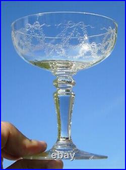 Saint Louis Service de 6 coupes à champagne en cristal gravé, modèle Stella