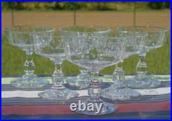 Saint Louis Service de 6 coupes à champagne en cristal taillé. Début Xxe s