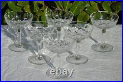 Saint Louis Service de 6 coupes à champagne en cristal taillé, service Vic
