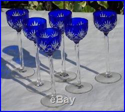 Saint Louis Service de 6 verres à apéritif en cristal doublé, modèle Massenet