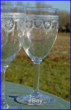 Saint Louis Service de 6 verres à eau en cristal gravé, modèle Manon