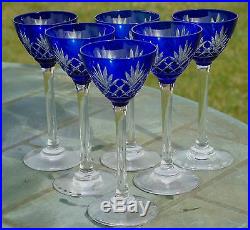 Saint Louis Service de 6 verres à liqueur en cristal doublé