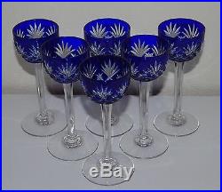 Saint Louis Service de 6 verres à liqueur en cristal doublé, modèle Massenet