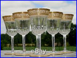 Saint Louis Service de 6 verres à vin en cristal, modèle Thistle
