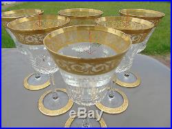 Saint Louis Service de 6 verres à vin en cristal, modèle Thistle