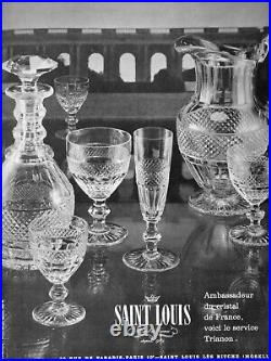 Saint Louis Trianon 4 Wine Glasses Weingläser Verre A Vin Cristal Taillé 19éme B