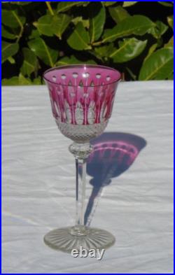 Saint Louis Verre en cristal doublé modèle Tommy Couleur Rubis H 20 cm