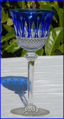 Saint Louis Verre en cristal doublé modèle Tommy Couleur bleu H 20 cm