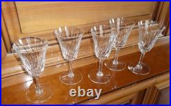Saint Louis modèle Cerdagne 5 verres à vin en cristal Saint louis SUPERBE