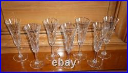 Saint Louis modèle Cerdagne 7 flûtes à champagne en cristal Saint louis SUPERBE