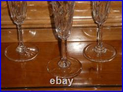 Saint Louis modèle Cerdagne 7 flûtes à champagne en cristal Saint louis SUPERBE