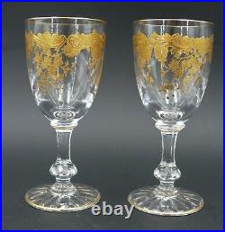 Saint Louis modèle Massenet doré, 2 verres à vin, 13 cm numéro 4, excellent état