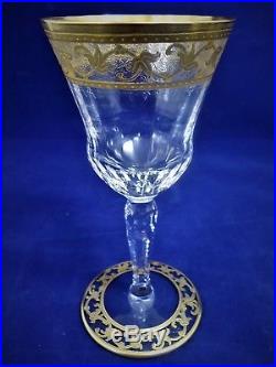 Saint Louis, set 6 verres à vin en cristal, Rare modèle Calot. No thistle