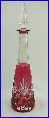 Saint Louis superbe carafe à liqueur modèle Massenet rouge parfait état. Lot 2/2