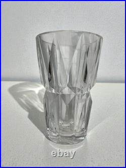 Saint Louis, vase en cristal tronconique signé vers 1950