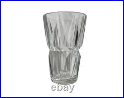 Saint Louis, vase en cristal tronconique signé vers 1950