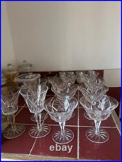 Saint louis camargue lot 20 verres en cristal PARFAIT ETAT +11 verres ébrèches