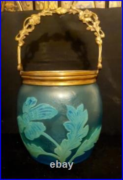 Seau a biscuit Ou a Glace Saint Louis Ou Baccarat Cristal Givré Dégagée A L