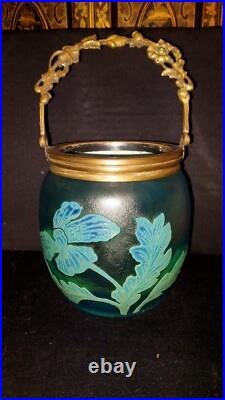 Seau a biscuit Ou a Glace Saint Louis Ou Baccarat Cristal Givré Dégagée A L