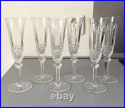 Série De 6 Flutes A Champagne En Cristal Taille Saint Louis Modele Tommy 19 CM