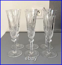 Série De 6 Flutes A Champagne En Cristal Taille Saint Louis Modele Tommy 19 CM
