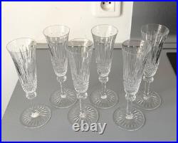 Série De 6 Flutes A Champagne En Cristal Taille Saint Louis Modele Tommy 19 CM