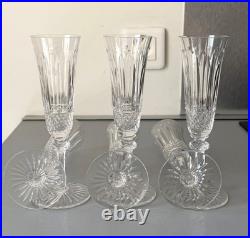 Série De 6 Flutes A Champagne En Cristal Taille Saint Louis Modele Tommy 19 CM