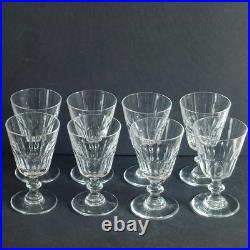 Série De 8 Verres À Vin Blanc Cristal De St Louis À Côtes Plates Modèle Caton