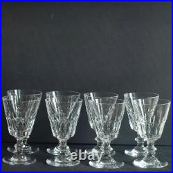 Série De 8 Verres À Vin Blanc Cristal De St Louis À Côtes Plates Modèle Caton