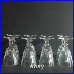 Série De 8 Verres À Vin Blanc Cristal De St Louis À Côtes Plates Modèle Caton