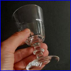 Série De 8 Verres À Vin Blanc Cristal De St Louis À Côtes Plates Modèle Caton