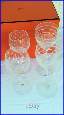 Série de 12 verres cristal collection Fanfare créés par Saint Louis pour HERMÈS