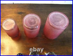 Série de 3 Flacons de toilette SAINT-LOUIS 1900 Cristal rose givré