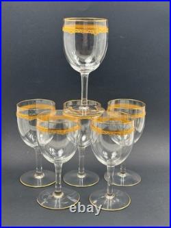 Série de 6 Verres à Eau/Vin en Cristal de Saint Louis Doré Or Modèle ROTY Série de 6 Verres à Eau/Vin en Cristal de Saint Louis Doré Or Modèle ROTY
