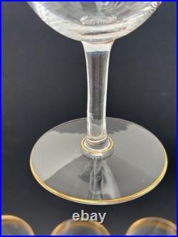 Série de 6 Verres à Eau/Vin en Cristal de Saint Louis Doré Or Modèle ROTY