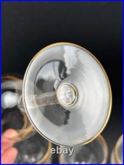 Série de 6 Verres à Eau/Vin en Cristal de Saint Louis Doré Or Modèle ROTY