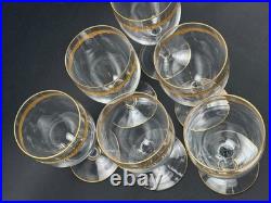 Série de 6 Verres à Eau/Vin en Cristal de Saint Louis Doré Or Modèle ROTY