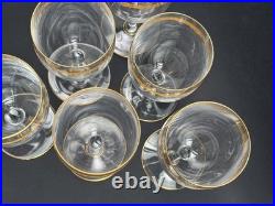 Série de 6 Verres à Eau/Vin en Cristal de Saint Louis Doré Or Modèle ROTY