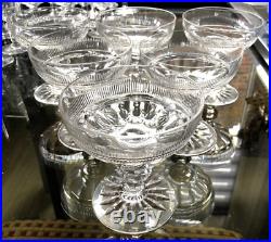 Série de 6 coupes champagne XIXéme Cristal Saint Louis Baccarat