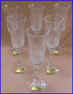 Série de 6 flutes Champagne cristal Lorraine Yvan (Tommy pour St-Louis) neufs Série de 6 flutes Champagne cristal Lorraine Yvan (Tommy pour St-Louis) neufs
